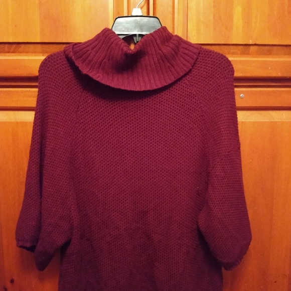 Women's Girls Splendid Knitted Plum Slouch Neck Burgendy Blouse Sweeter Size S - Picture 4 of 5